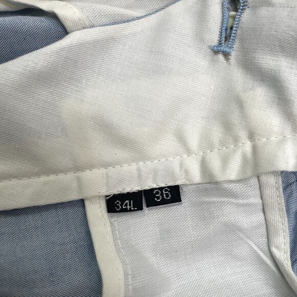 Club Room Vintage 80's Dress Pants Mens 36x34 Light Blue Cotton Trousers NWD - Picture 7 of 16